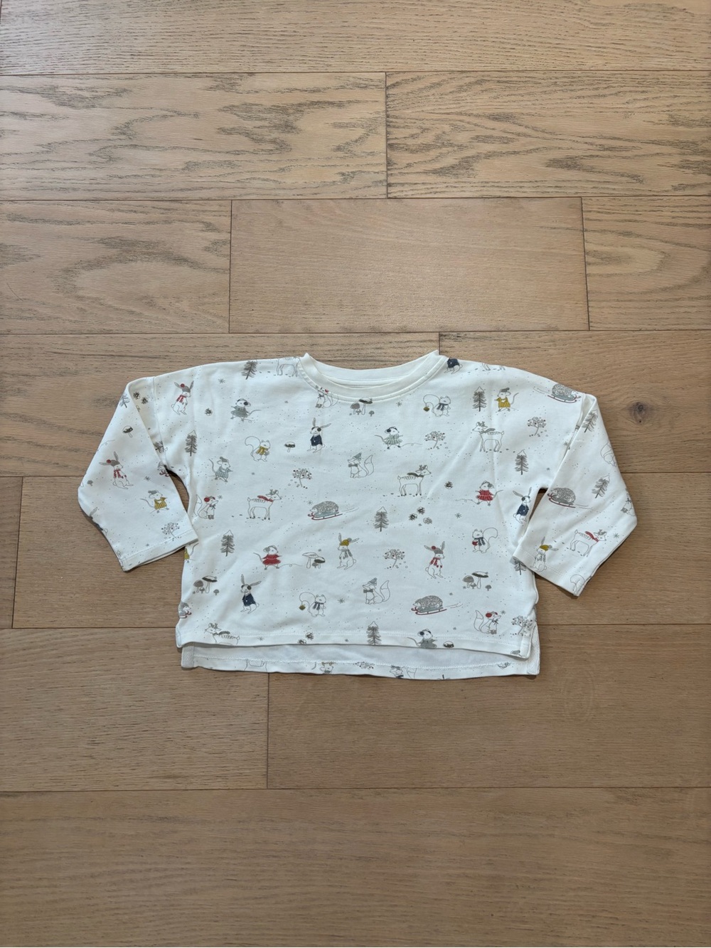 Pehr kid ivory animal print top, size 3T